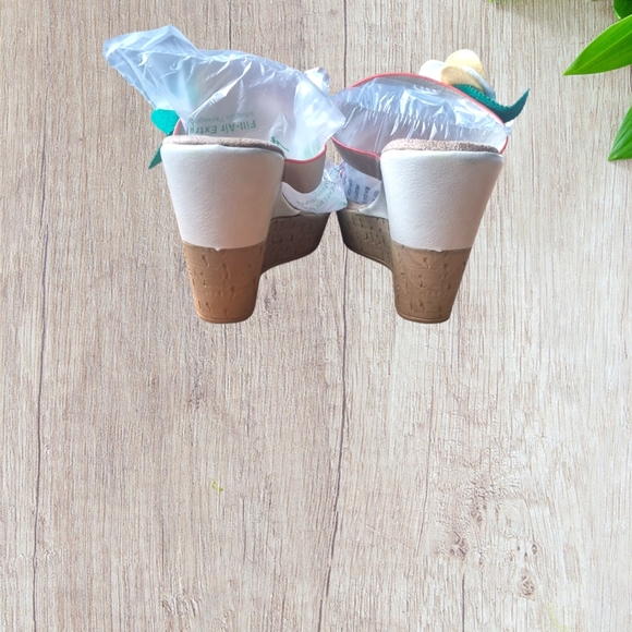 Patrizia by Spring Step | Yellow & Beige Flowerette Wedge Sandals - Picture 3 of 8